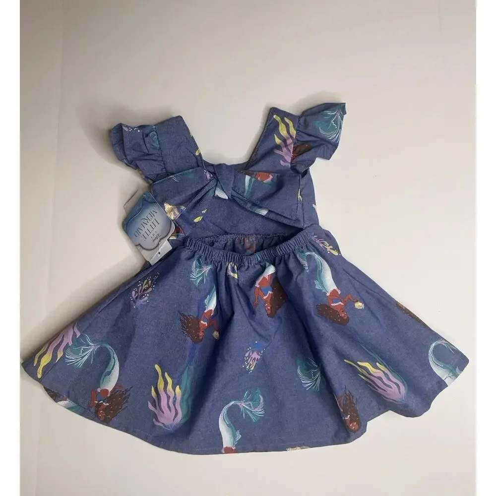 NWT Size 12M Disney Princess Little Mermaid Ariel Blue Dress , Baby Girls